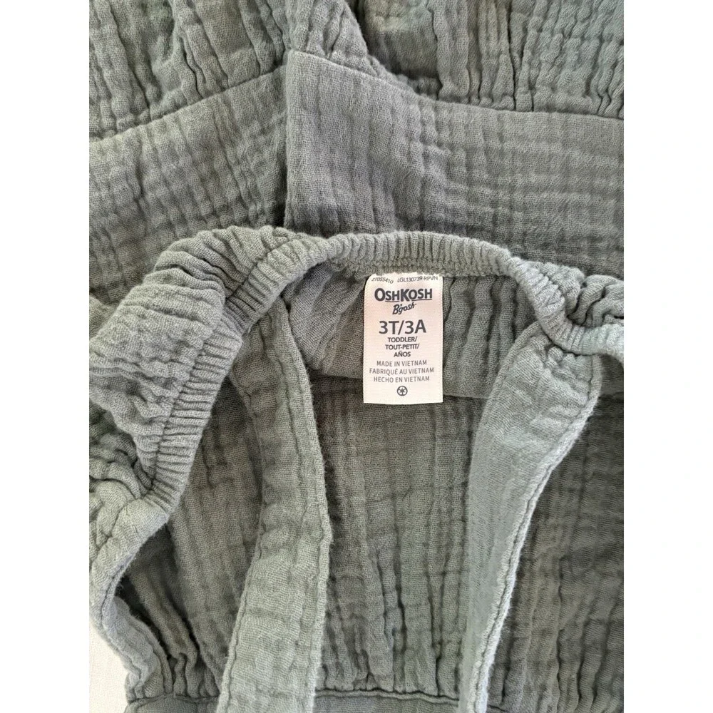 Osh Kosh Girl Embroidered Tank Top Olive Green Size 3T